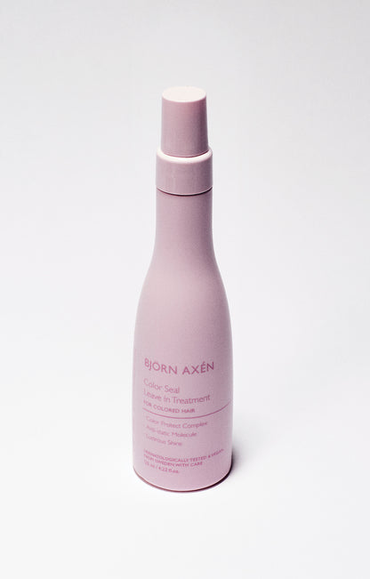 A leave-in treatment that moisturizes color-treated hair while protecting against fading