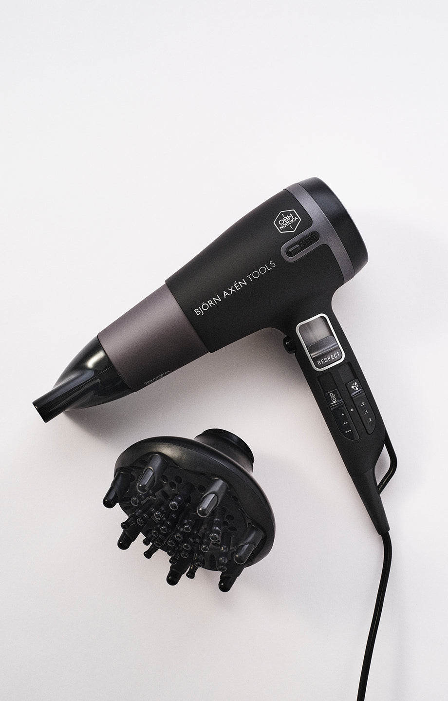 A hair dryer with special features for dry and damaged hair